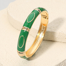 Textured Enamel Hinged Bangle Bracelet