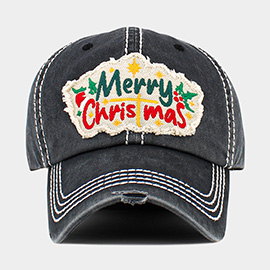 Merry Christmas Message Embroidered Vintage Baseball Cap