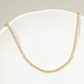 18K Gold Dipped Classic Tennis Chain Necklace