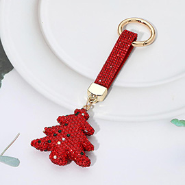 Bling Studded Christmas Tree Keychain Bag Charm