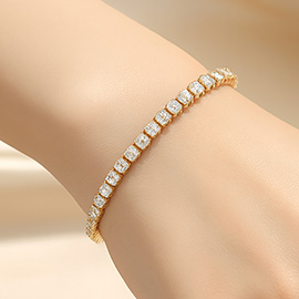 18K Gold Dipped Classic Tennis Chain Bracelet