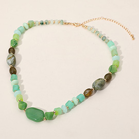 Resin Pebble Beaded Necklace