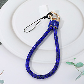 Bling Studded Phone Strap Keychain Bag Charm