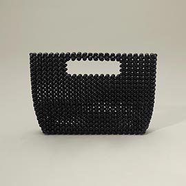 Pearl Beaded Open Top Handbag