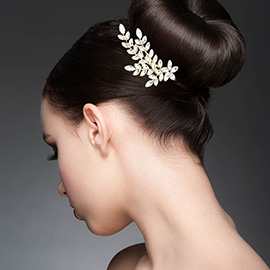 Marquise Stone Cluster Embellished Floral Branch Hair Comb