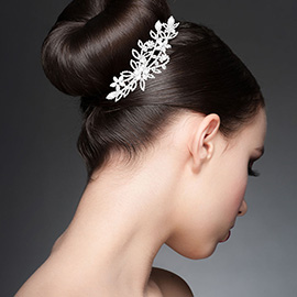 CZ Floral Branch Hair Comb