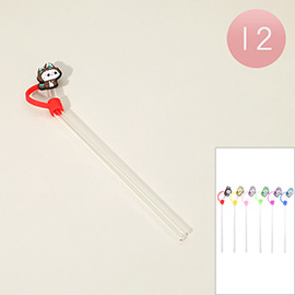 12PCS - Monster Bunny Topper Reusable Straws