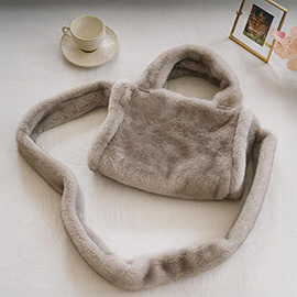 Soft Stylish Plush Tote Crossbody Shoulder Bag