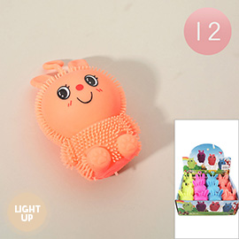 12PCS - Cute Smiling Bunny Spiky Flashing Squishy Toys