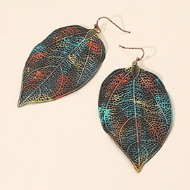 Leaf Drop Dangle Statement Earrings