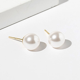 Gold Dipped Swarovski Pearl Stud Earrings