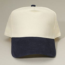 Two Tone Plain Corduroy Baseball Cap