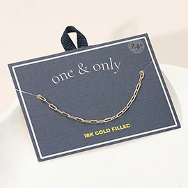 18K Gold Filled Paperclip Chain Bracelet