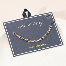 18K Gold Filled Paperclip Chain Bracelet