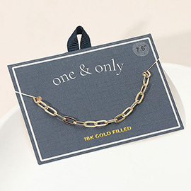18K Gold Filled Oval Paperclip Chain Bracelet
