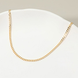 18K Gold Filled Curb Chain Necklace