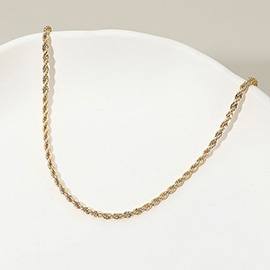 18K Gold Filled Twisted Rope Chain Necklace