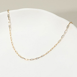 18K Gold Filled Paperclip Chain Necklace