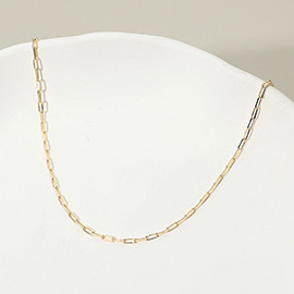 18K Gold Filled Paperclip Chain Necklace