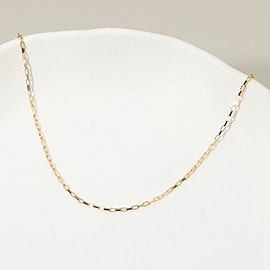 18K Gold Filled Geometric Link Box Chain Necklace