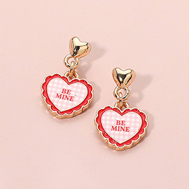 BE MINE Enamel Heart Dangle Earrings