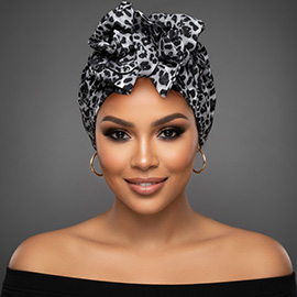 Leopard Patterned Knot Turban Hair Wrap