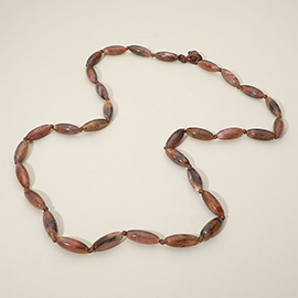 Chunky Marbled Oval Resin Beaded Long Necklace
