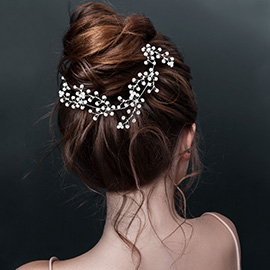 Round CZ Floral Cluster Vine Wrap Headpiece