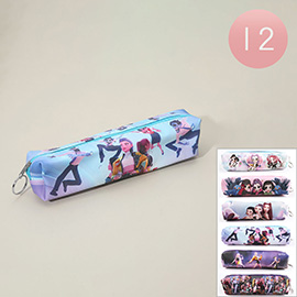 12PCS - KPop Demon Hunters Huntrix Animated Squad Printed Pencil Cases