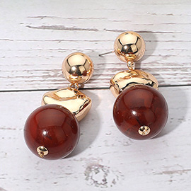 Round Resin Ball Drop Earrings