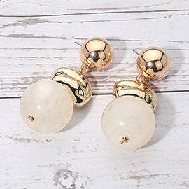Round Resin Ball Drop Earrings