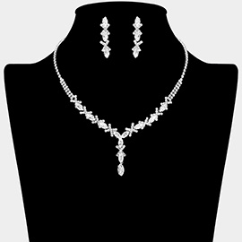 CZ Marquise Vine Cluster Necklace