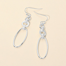 Metal Oval Link Drop Dangle Earrings