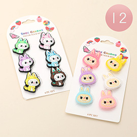 12 SET OF 6 - Monster Bunny Character Shoe Deco Charms