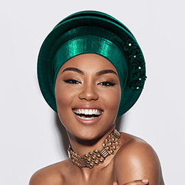 Floral Accent Structured Turban Hair Wrap