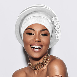Floral Accent Structured Turban Hair Wrap