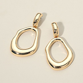 Gold Dipped Open Abstract Drop Earrings