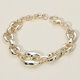 14K Gold Plated Mariner Link Chain Bracelet