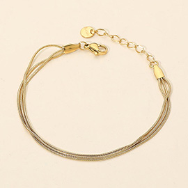 SECRET BOX_Stainless Steel Multi Strand Sleek Chain Bracelet