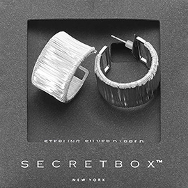 SECRET BOX_Sterling Silver Dipped Wide Wire Wrapped Hoop Earrings