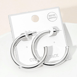 Silver Dipped Bold Open Hoop Earrings