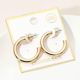 Gold Dipped Open Hoop Earrings