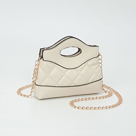 Smooth Faux Leather Mini Quilted Handbag Crossbody Bag