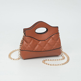 Smooth Faux Leather Mini Quilted Handbag Crossbody Bag