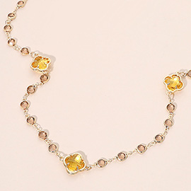 Quatrefoil Station Long Necklace