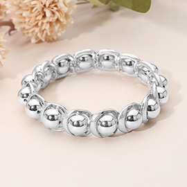 Sleek Metal Ball Beaded Stretch Bracelet