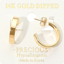 14K Gold Dipped Hypoallergenic Half Open Hoop Earrings