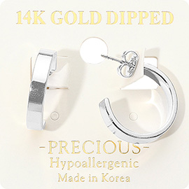 14K Gold Dipped Hypoallergenic Half Open Hoop Earrings