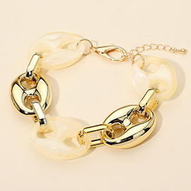 Bold Resin Metal Mariner Link Bracelet