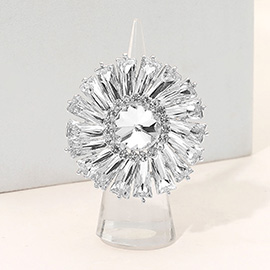 Bold Radiant Sunburst Stretch Statement Ring